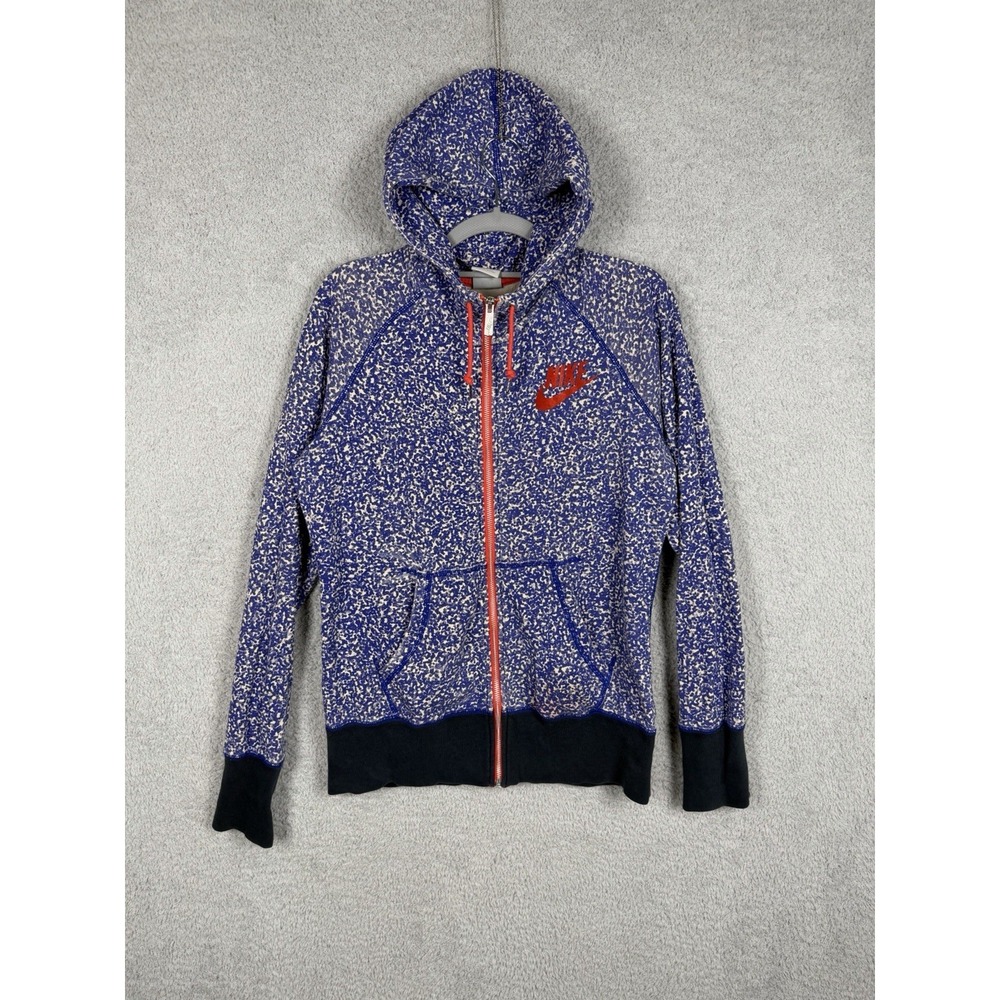 NIKE SPORTSWEAR Hoodie Full Zip Purple Print Coral Women's Size L
